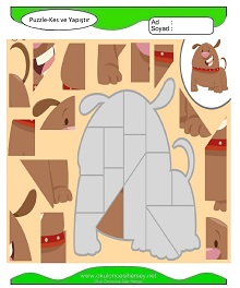 Puzzle Kes Yapıştır Çalışma Sayfaları